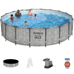 Bestway 5618Y Steel Pro MAX Prefabrik Aile Havuzu 549x122cm Örtü+Merdiven+Filtre Set