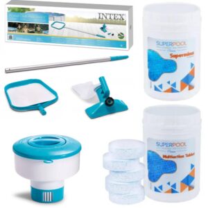 SuperPool Havuz Kimyasal Seti Multi Tablet Klor Ph Düşürücü Bakım Seti + Flatör