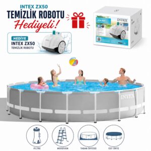 İntex 26732 549x122cm Yuvarlak Prefabrik Havuz Seti Filtreli SEPETE EKLE HEDİYENİ KAP