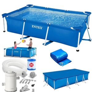 İntex 28272 Dikdörtgen Prefabrik Havuz 300x200x75Cm Filtre+Örtü Set