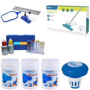 Bestway Havuz Bakım Seti SuperPool Klor + Ph Düşürücü + Dip ve Yüzey Temizleme