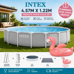 İntex 26726 457x122cm Premium Prefabrik Havuz Seti 220v Filtreli
